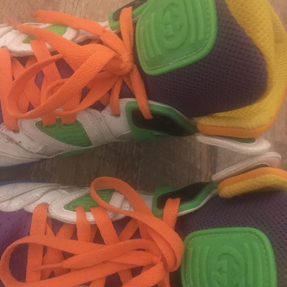 Gucci sneakers leather stunning color block fits 7  Ladies w Gucci box. - Picture 5 of 7